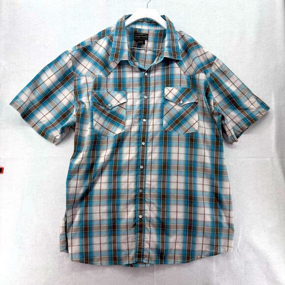 Vintage Men’s High Noon Western Cowboy Short Sleeve Shirt Pearl Snaps size 3XL - Picture 1 of 3